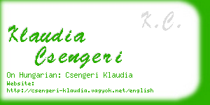 klaudia csengeri business card